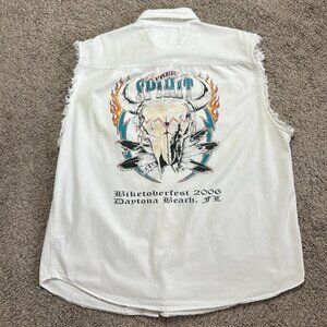 Y2K Biketoberfest 2006 Daytona Beach, FL Men’s Shirt Sleeveless Button Up XL